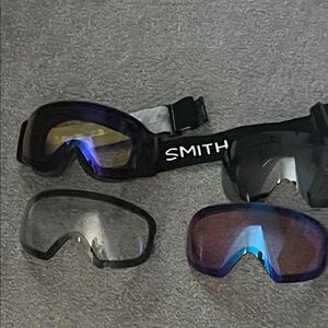 Smith I/O Mag S small magnetic ski snowboard goggles black strap and 4 lenses